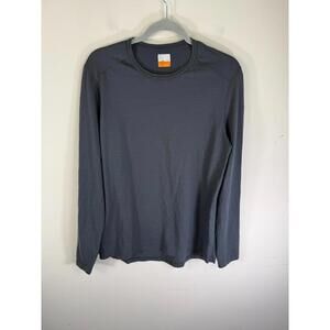 Icebreaker Merino 200 Shirt Men L Bodyfit Merino Wool Long Sleeve Baselayer Gray
